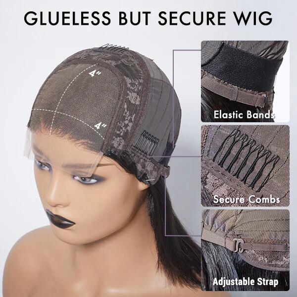 Elle Vane Put On & Go Glueless 5x5 Closure Lace Natural Black Bob WIg