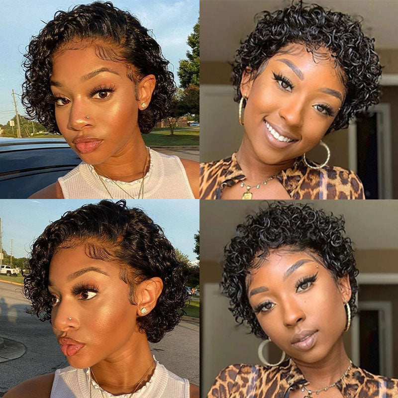 Elle Vane Short Curly Pixie Haircut 13*4 Lace Front Wig