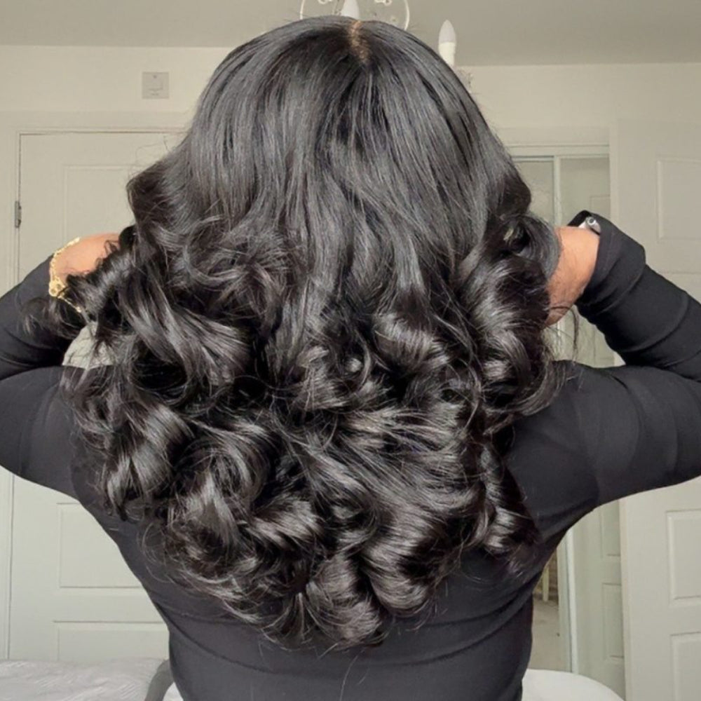 Elle Vane Glueless Luxurious Grace Curtain Bang Body Wave Lace Closure Wig