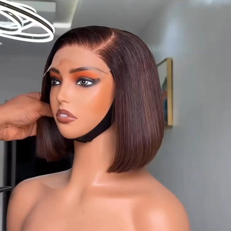 Elle Vane Glueless Ombre Blonde Highlight With Brown Side Part Bob Wig