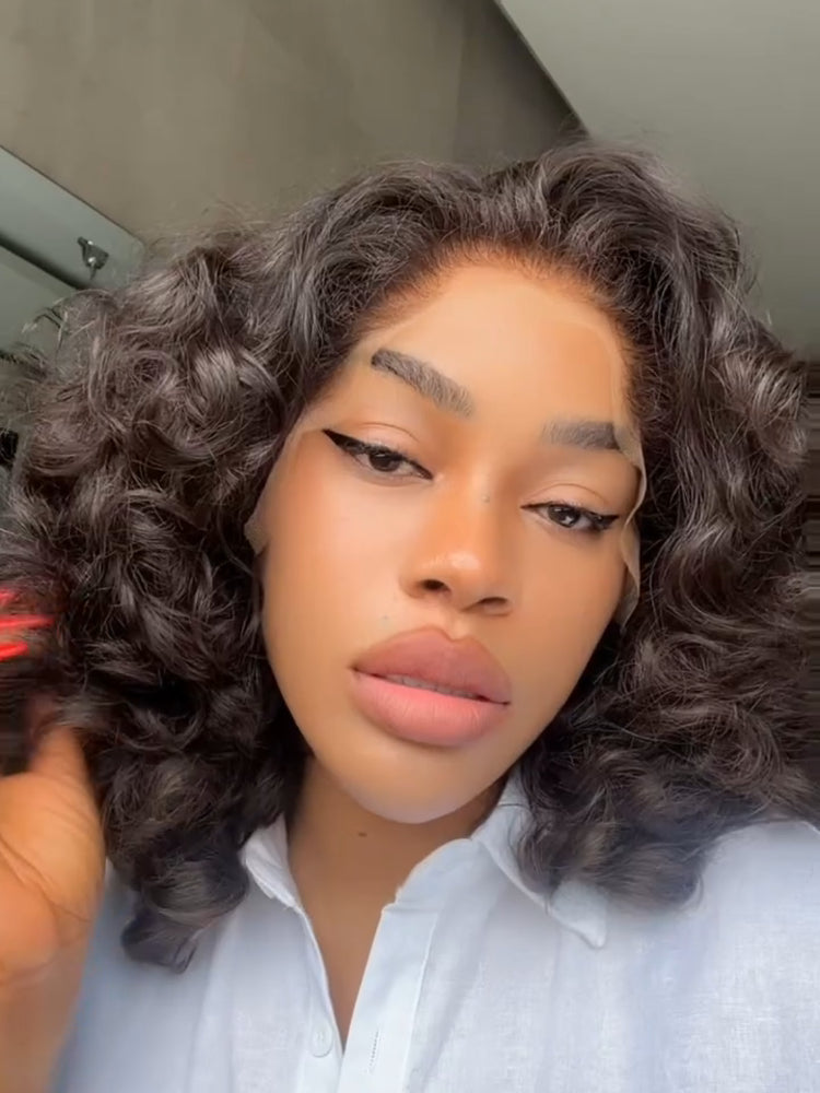 Elle Vane Natural Black 13x4 Lace Frontal Deep Wavy Curls Wig