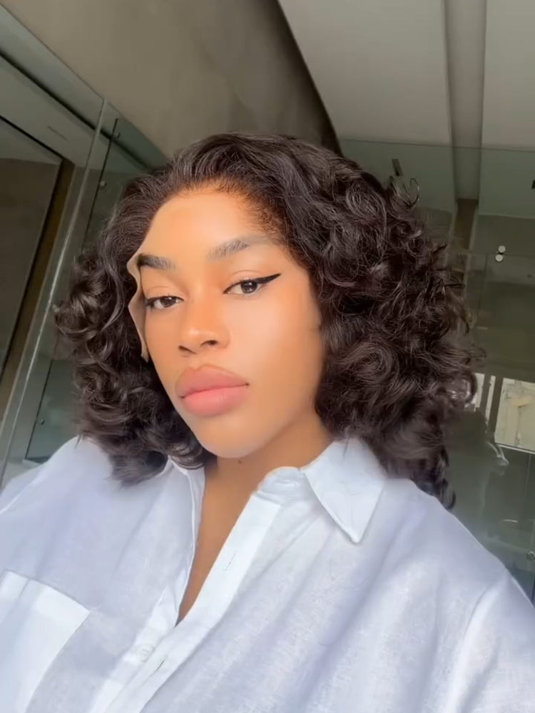 Elle Vane Natural Black 13x4 Lace Frontal Deep Wavy Curls Wig