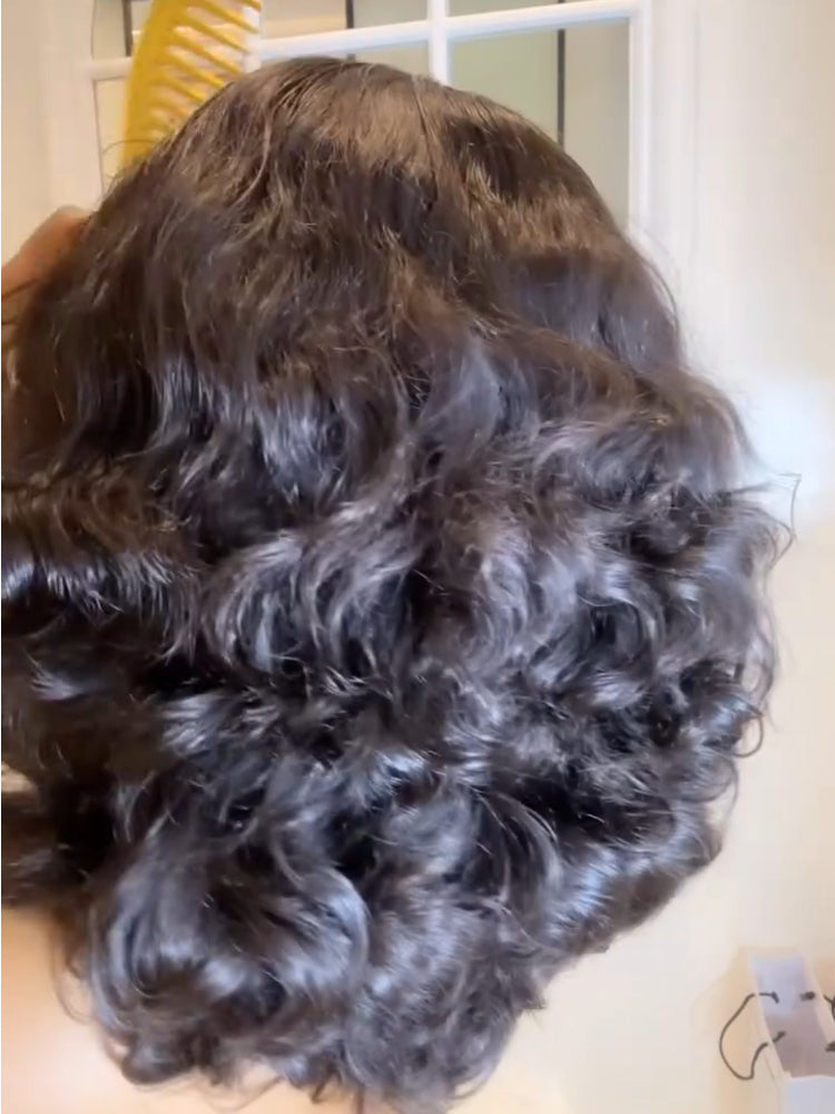 Elle Vane Natural Black 13x4 Lace Frontal Deep Wavy Curls Wig