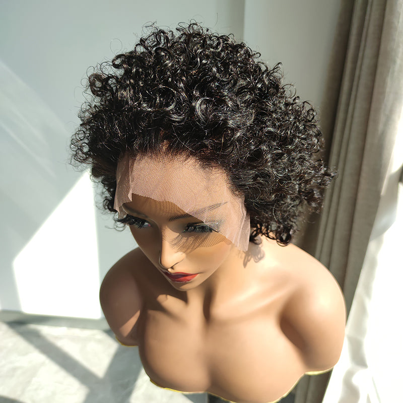 Elle Vane Short Curly Pixie Haircut 13*4 Lace Front Wig