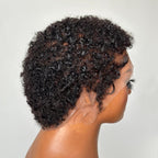 Full Lace Minimal Curly Afro Pixie Cut Wig With Drawstring