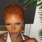 Full Lace Minimal Curly Afro Pixie Cut Wig With Drawstring