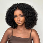 Glueless Curls HD Lace Closure With 4C Kinky Edges Pre-cut Wig