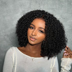 Glueless Curls HD Lace Closure With 4C Kinky Edges Pre-cut Wig