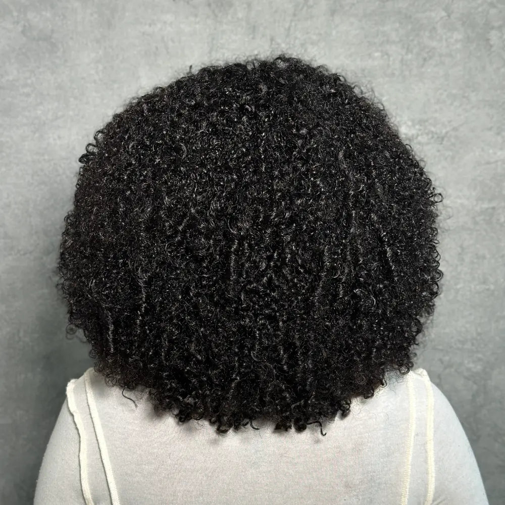 Glueless Curls HD Lace Closure With 4C Kinky Edges Pre-cut Wig