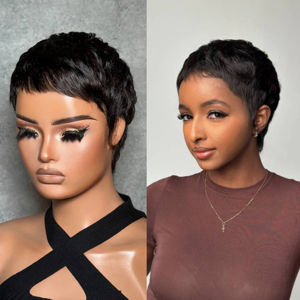 Full Lace Pixie Cut Wig 100% Human Hair