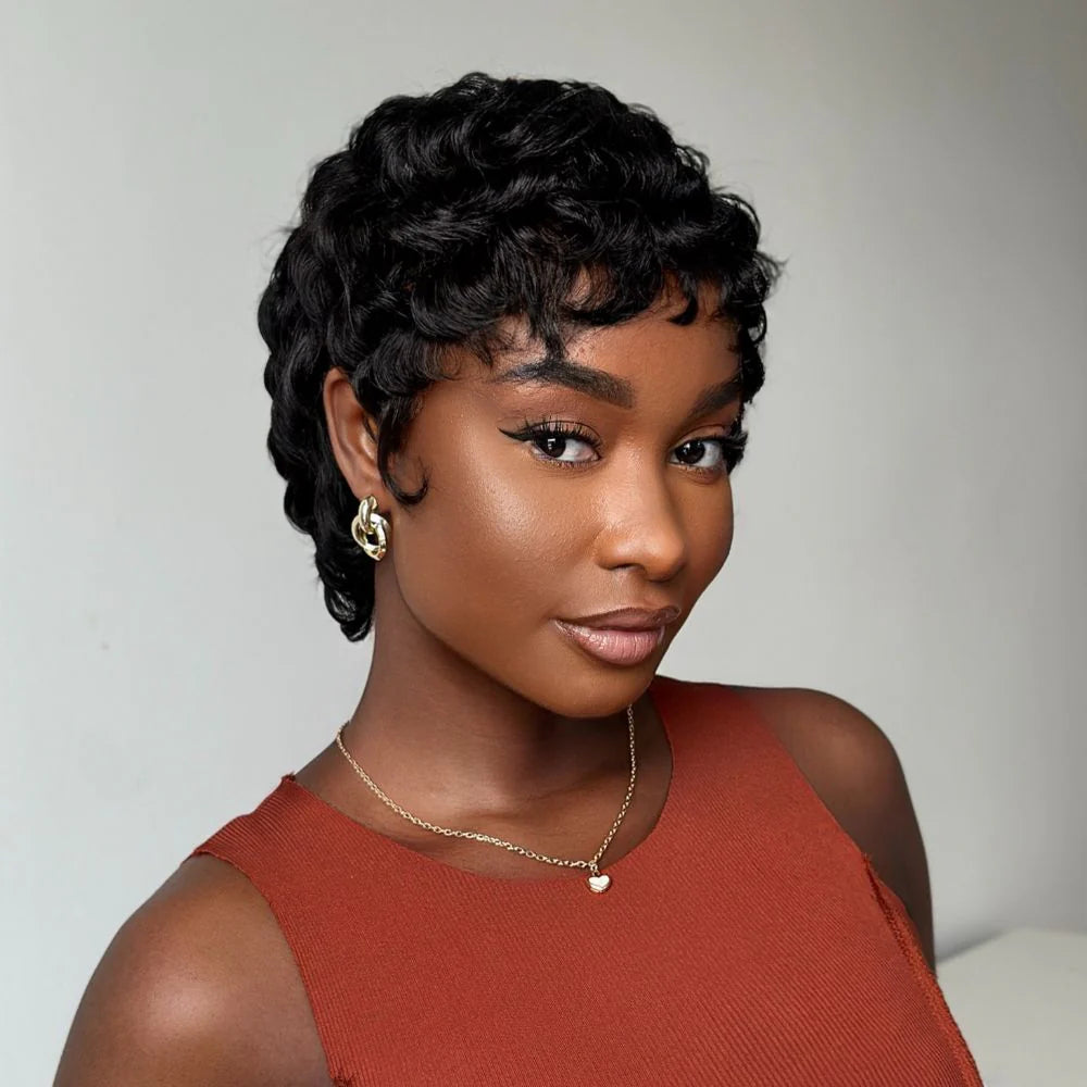 Elle Vane Glueless Full Lace Wave Short Pixie Cut Wig