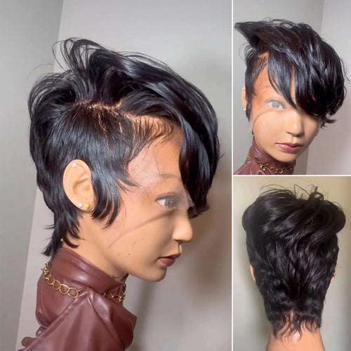 Elle  Vane Side Part Layered Pixie Cut Full Lace Wig