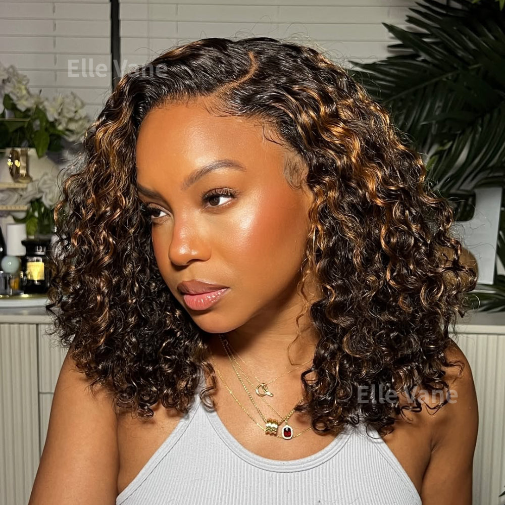 Elle Vane Honey Highlight 13x4 Lace Curly Wig