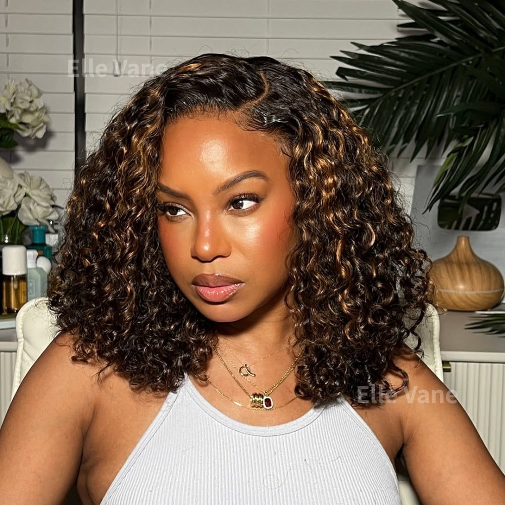 Elle Vane Honey Highlight 13x4 Lace Curly Wig