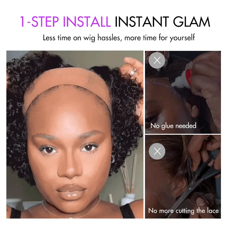 Elle Vane Short Cut Water Wave Glueless Bob 5×5 HD Lace Wig