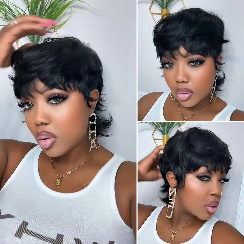 90s Shaggy Wolf Cut Bangs Wig 100% Human Hair