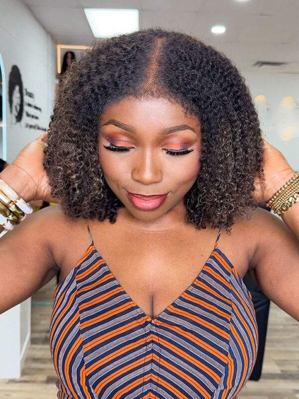 Glueless Luxurious HD Lace 4C Kinky Edges Pre-cut 100% Human Hair Wig