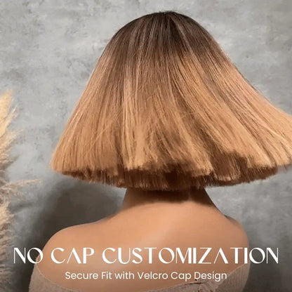 Elle Vane Ash Blonde Highlights Adjustable Cap Virgin Hair Bob HD Lace Wig