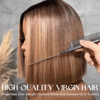 Elle Vane Ash Blonde Highlights Adjustable Cap Virgin Hair Bob HD Lace Wig