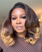 Elle Vane Ombre Brown & Blonde Bottom Layered 5x5 Lace Closure Wig