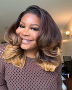 Elle Vane Ombre Brown & Blonde Bottom Layered 5x5 Lace Closure Wig