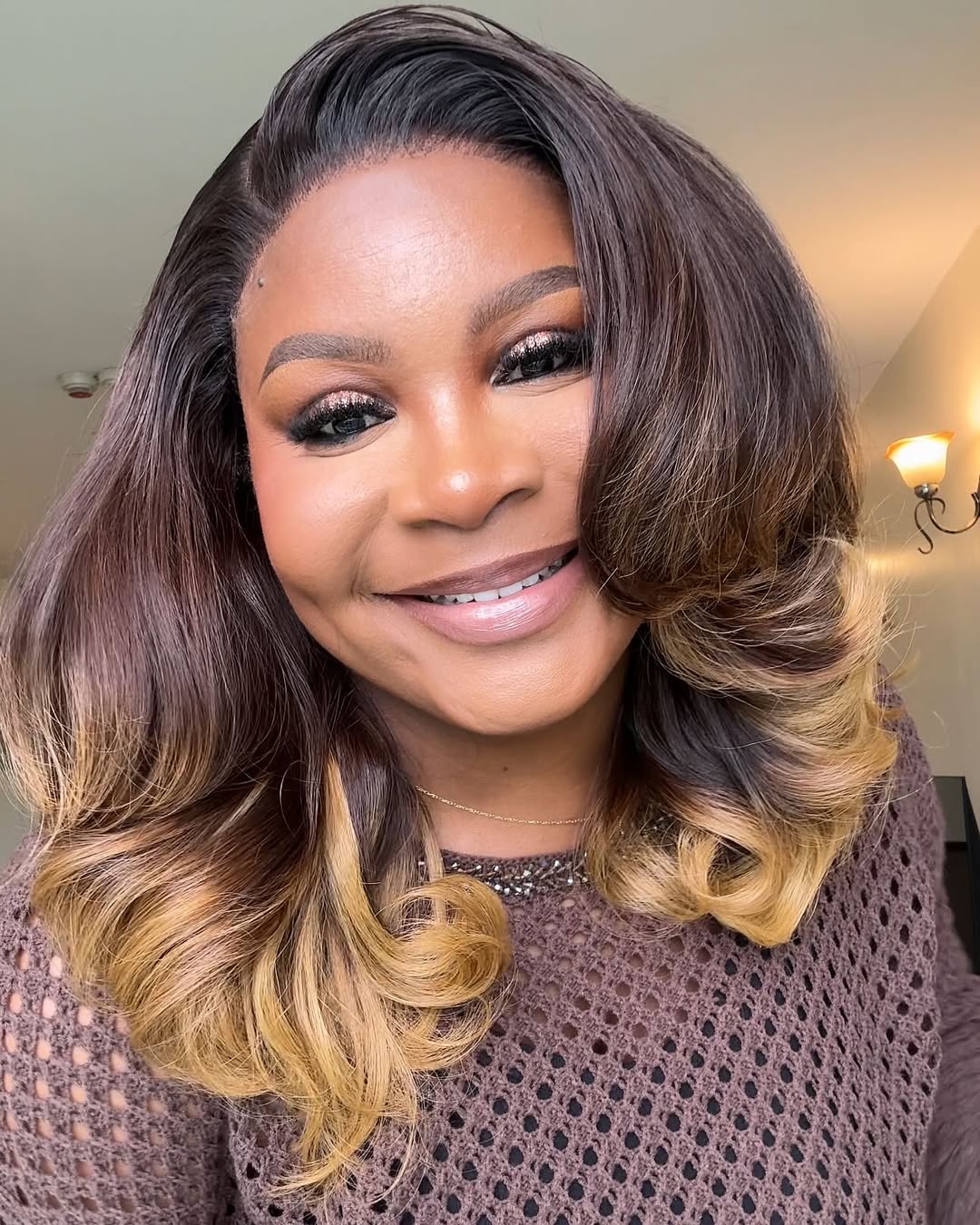 Elle Vane Ombre Brown & Blonde Bottom Layered 5x5 Lace Closure Wig