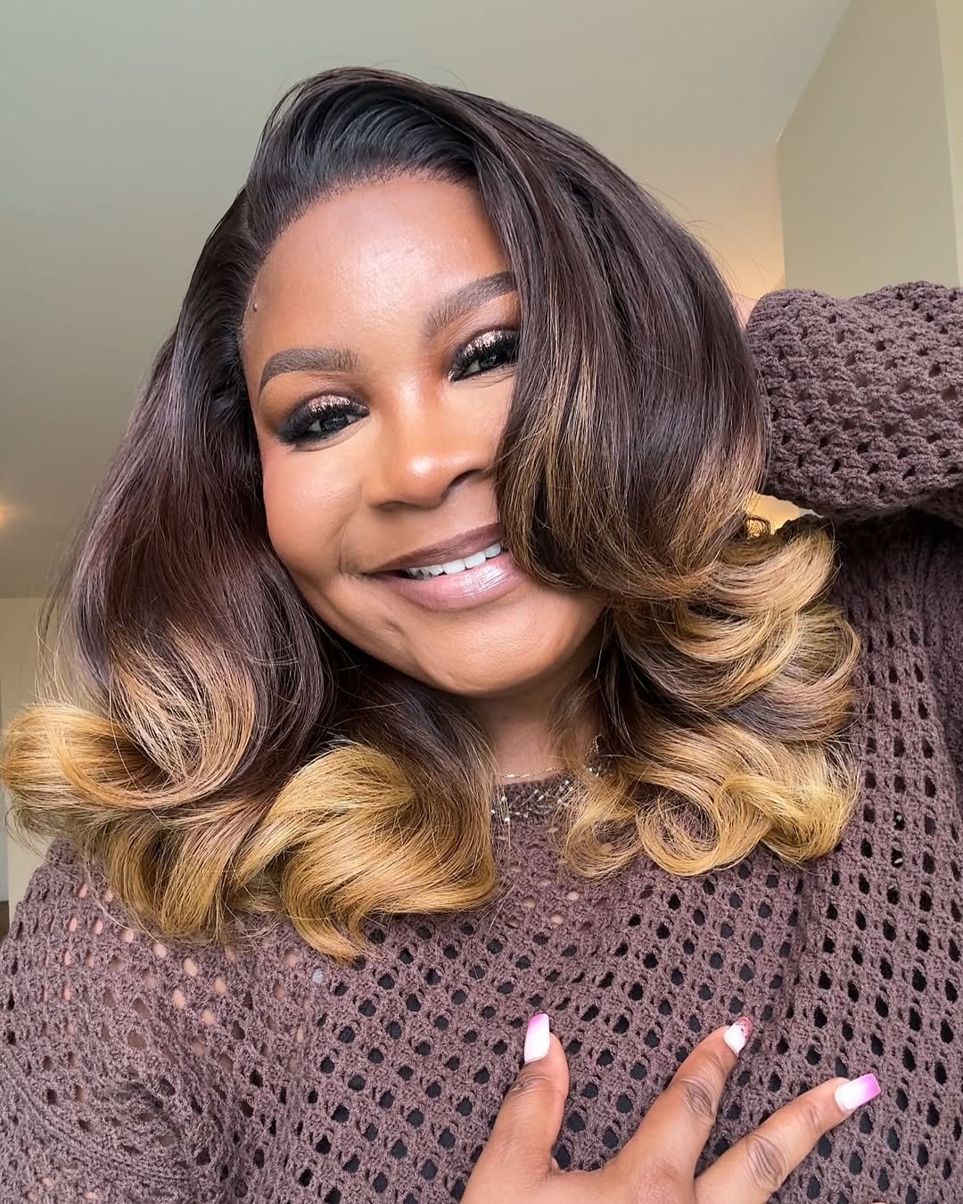 Elle Vane Ombre Brown & Blonde Bottom Layered 5x5 Lace Closure Wig