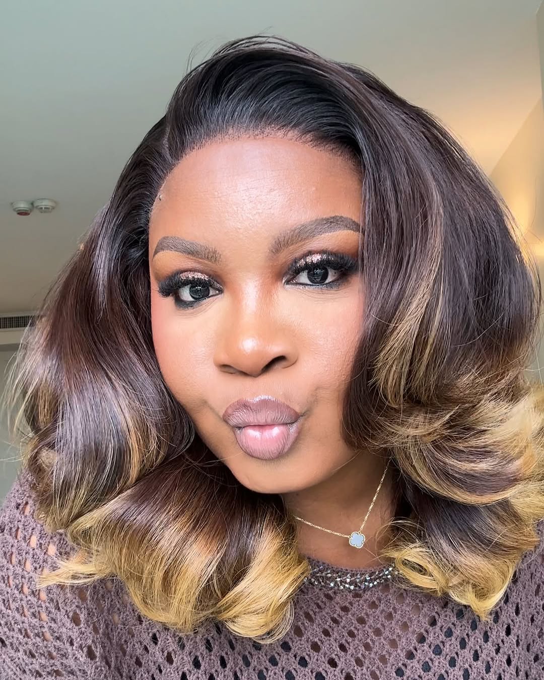 Elle Vane Ombre Brown & Blonde Bottom Layered 5x5 Lace Closure Wig