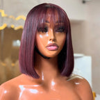 Elle Vane Put On & Go 99j Glueless Straight Bob Wig With Bangs