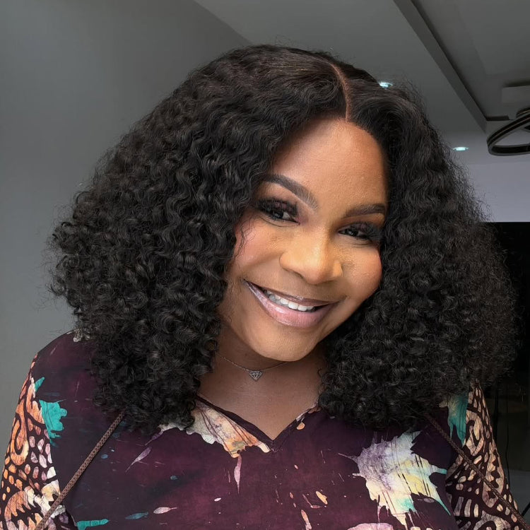 Elle Vane Put on & Go Glueless Kinky Curly Pre Cut 5x5 Lace Closure Wig