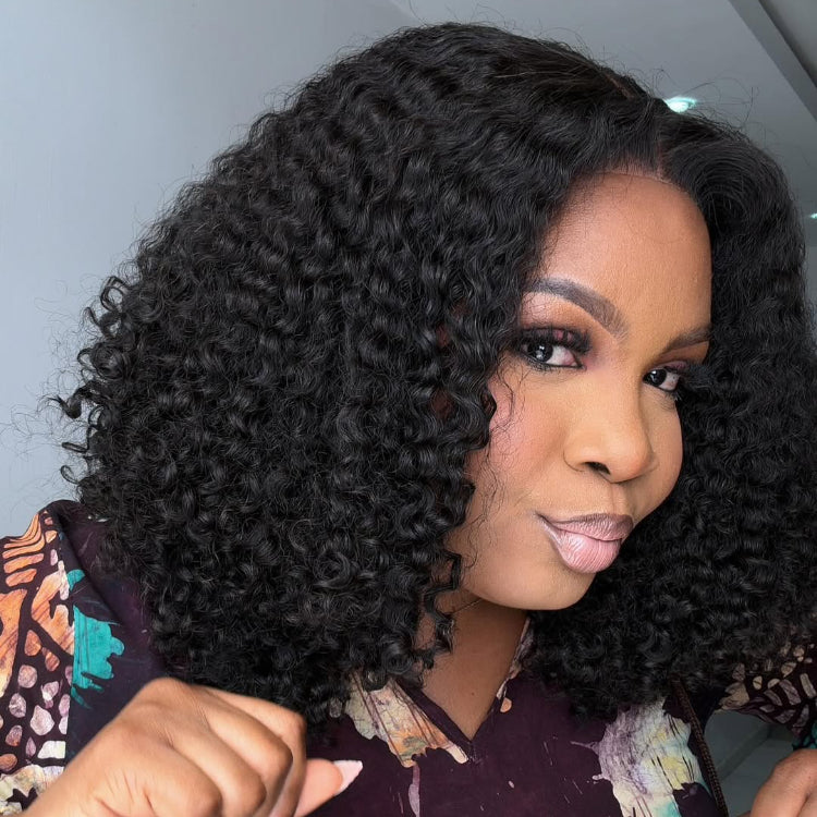 Elle Vane Put on & Go Glueless Kinky Curly Pre Cut 5x5 Lace Closure Wig