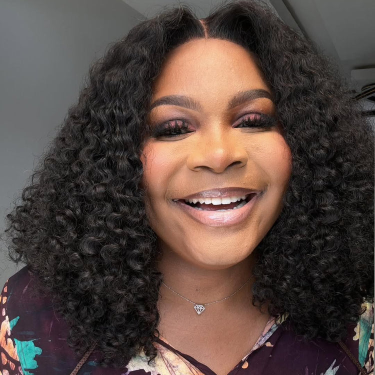 Elle Vane Put on & Go Glueless Kinky Curly Pre Cut 5x5 Lace Closure Wig