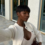 Elle Vane Put on & Go Natural Black Short Pixie Hair Bowler Cut Wig