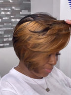 Elle Vane Ombre Blonde Highlight Side-Parted 13x4 Lace Bob Wig