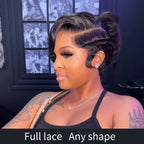 Elle Vane Natural Realistic Full Lace Side Parted Pixie Wig
