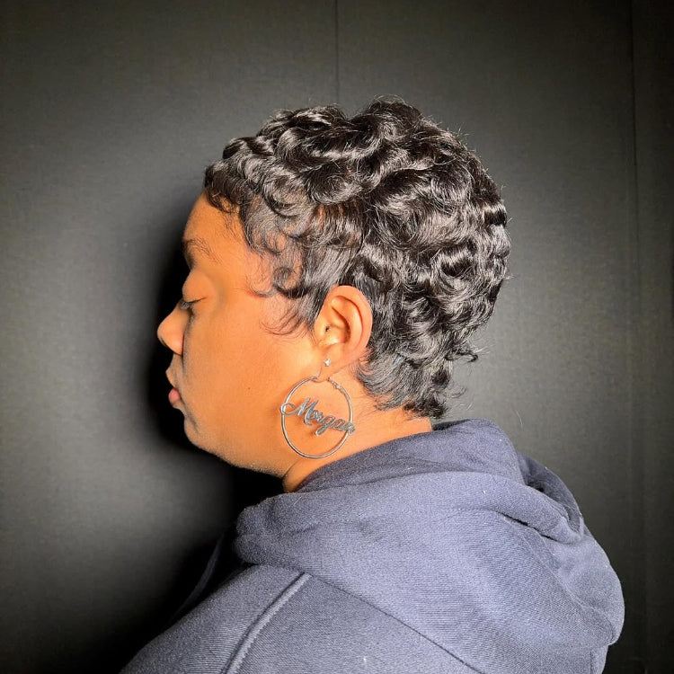 Elle Vane Glueless Full Lace Wave Short Pixie Cut Wig
