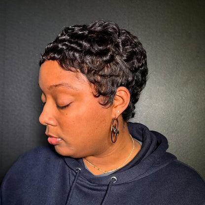 Elle Vane Glueless Full Lace Wave Short Pixie Cut Wig