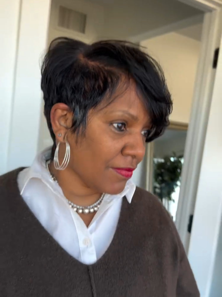 Elle  Vane Side Part Layered Pixie Cut Full Lace Wig