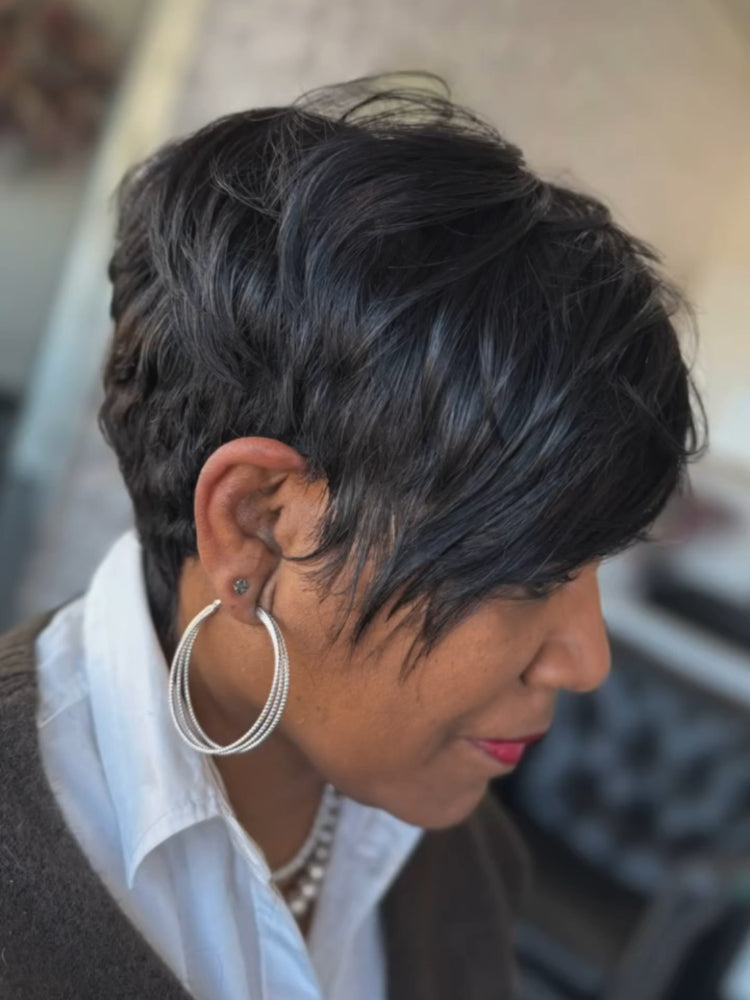 Elle  Vane Side Part Layered Pixie Cut Full Lace Wig
