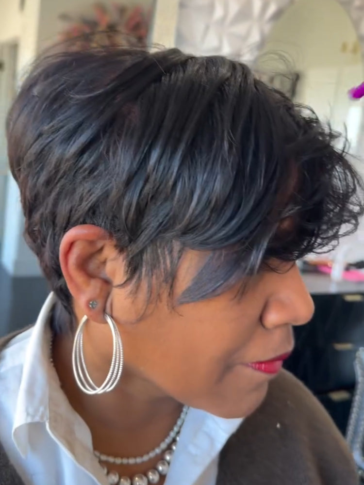 Elle  Vane Side Part Layered Pixie Cut Full Lace Wig
