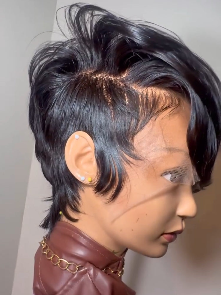 Elle  Vane Side Part Layered Pixie Cut Full Lace Wig