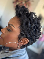 Elle Vane Full Lace Front Curly Short Pixie Human Hair Wig
