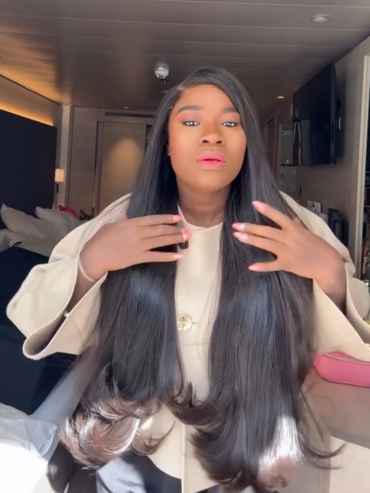 Elle Vane Luxurious Side Part Layered HD Lace Closure Wig