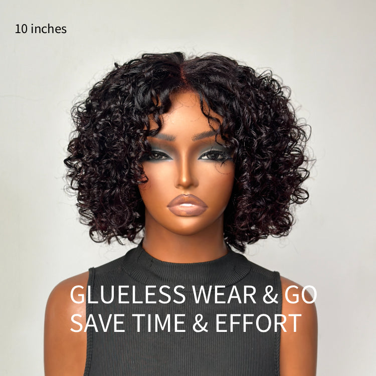 Elle Vane Glueless Ombre Reddish Brown Pixie Curl 5x5 Closure Lace wig