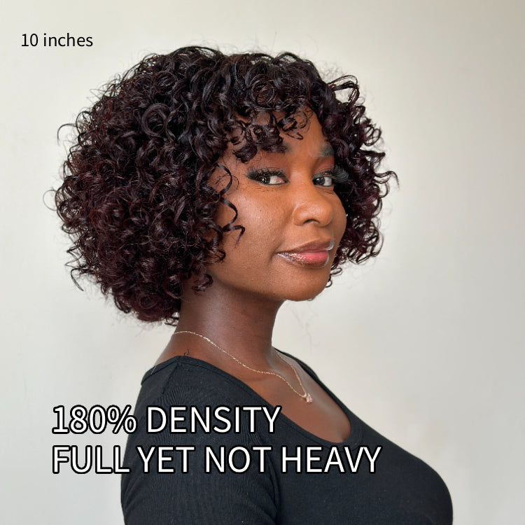 Elle Vane Glueless Ombre Reddish Brown Pixie Curl 5x5 Closure Lace wig