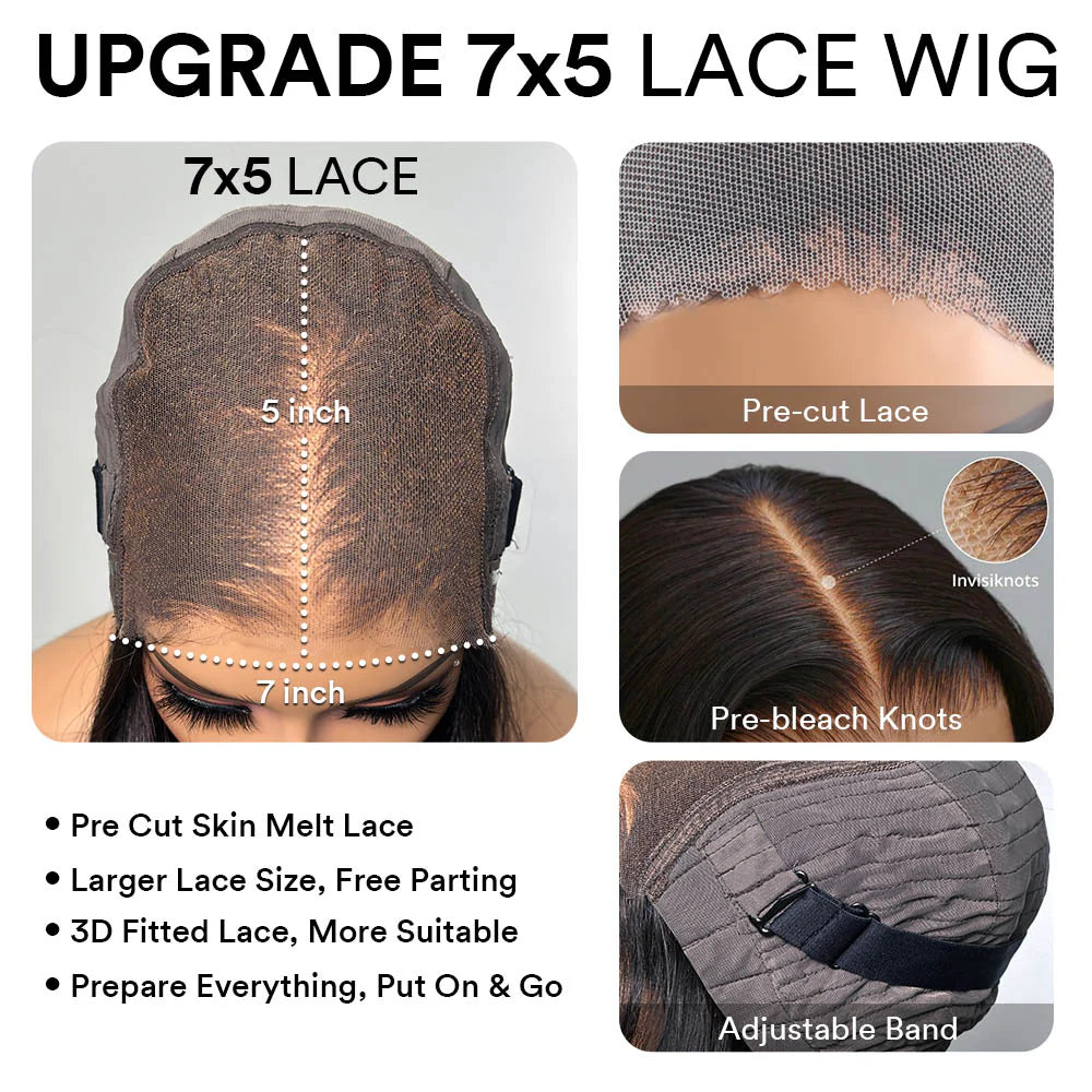 Elle Vane Glueless Luxurious Curls HD Lace Closure With 4C Kinky Edges Pre-cut Wavy Wig