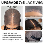 Elle Vane Glueless Luxurious Curls HD Lace Closure With 4C Kinky Edges Pre-cut Wavy Wig