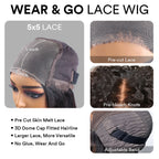 Elle Vane Short Cut Water Wave Glueless Bob 5×5 HD Lace Wig