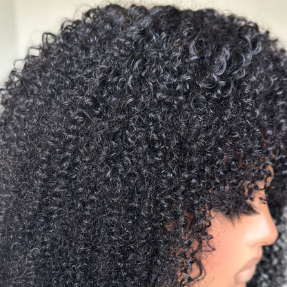 Glueless thinning bangs Curly Wig