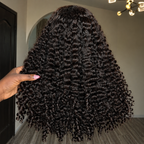 Deep Brown Layered Curly Human Hair Lace Front Wig